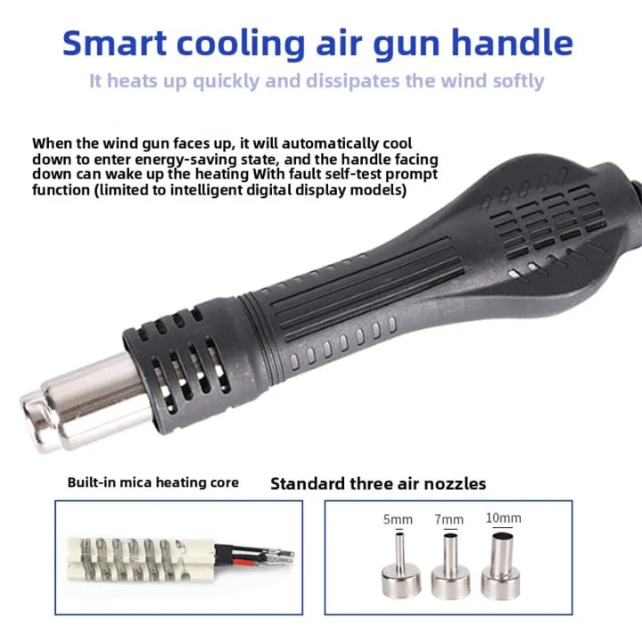 Gordak 968D Dual Digital Display 2-in-1 Rotate Hot Air Gun Mobile Phone Chip Repair Desoldering Station Tool
