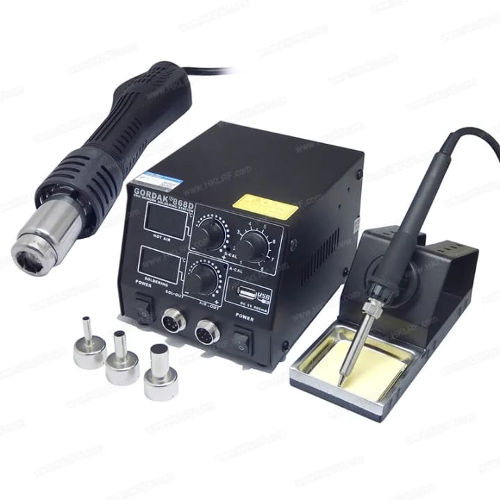 220V 500W GORDAK 868D 2 in 1 SMD Rework Station Hot Air Gun + Electric Solder Iron for Welding Repair Tools Soldering Station