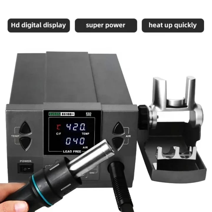 [NEW RELEASE] LEAD FREE SUGON 8610D+ 1000W Hot Air Gun Soldering Station Fast Heater for BGA SMD IC Chip Desoldering 110V 220V Mobile Repair Tools Professional Level