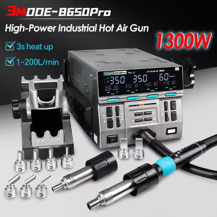[PROFESSIONAL TOOL] IParts Sugon 8650Pro Curve Edition 1300W Intelligent Digital Hot Air Gun BGA Desoldering Rework Station Mobile Phone Repair Tool
