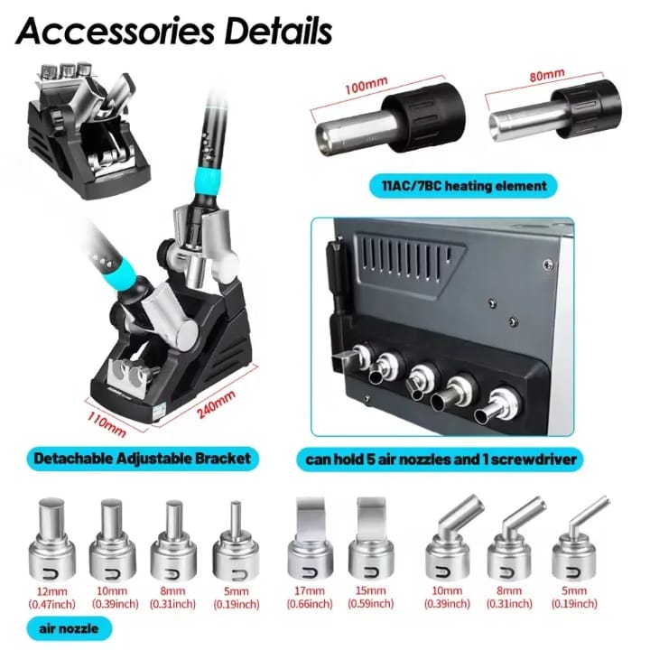 [PROFESSIONAL TOOL] IParts Sugon 8650Pro Curve Edition 1300W Intelligent Digital Hot Air Gun BGA Desoldering Rework Station Mobile Phone Repair Tool