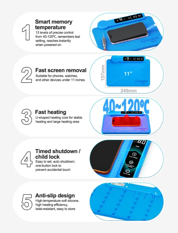 SUNSHINE LS3 SE LCD Screen Separator Machine 100W 40-120°C Adjustable Temperature with Timer for Phone and Watch Repair Tool
