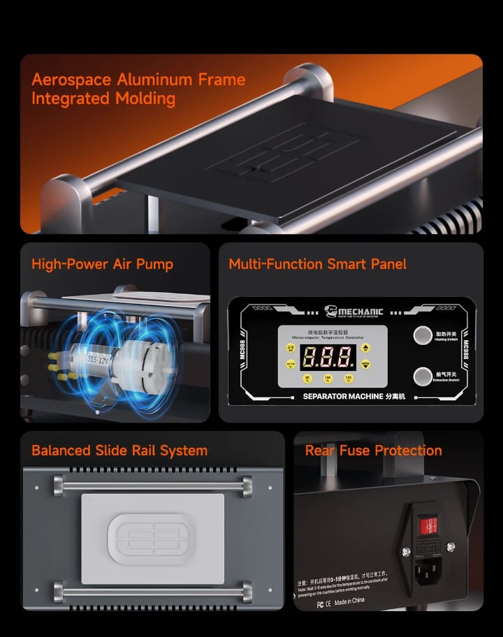 MECHANIC MC988 Professional 10.5inch LCD Screen Separator Machine for Mobile Phone Tablet Glass Repair Built-in Vacuum Pump