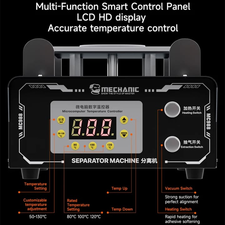 MECHANIC MC988 Professional 10.5inch LCD Screen Separator Machine for Mobile Phone Tablet Glass Repair Built-in Vacuum Pump