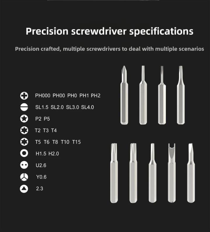 24-in-1 Aluminum Alloy Screwdriver Set with Magnetic Bits Industrial Grade Precision Repair Tool Kit for Electronics & Household