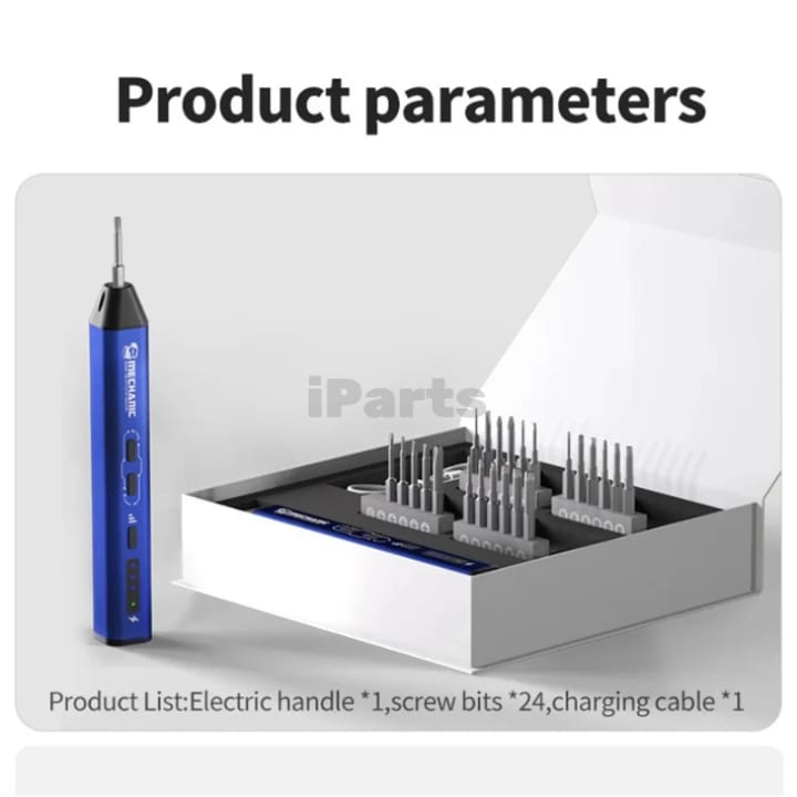 IParts Mechanic ES240 24 in 1 Electric Screwdriver Set S2 Alloy Steel Precision Bit 210RPM for Phone Repair Disassembly Tools