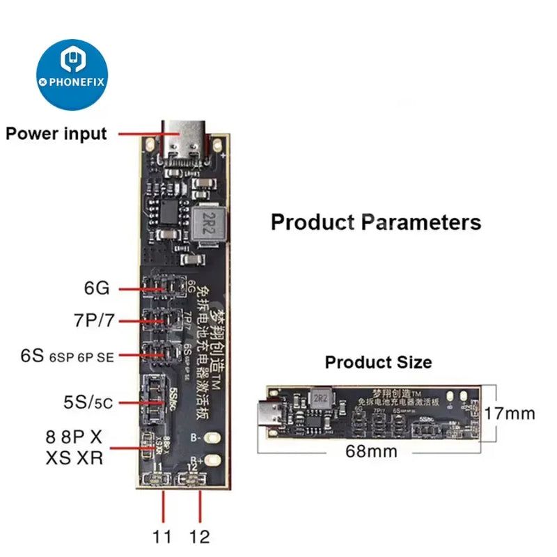 OSS W223 Pro V6 smart battery charging activation board for iPhone 5-15 Pro Max, Sansung, Huawei, Xiaomi, and other Android phones. C-001 Smart Charger Battery Activation Board For iPhone 5S-12 Pro