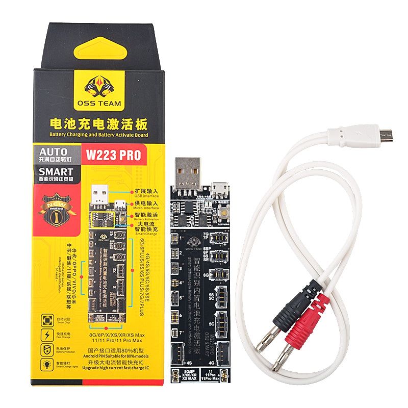 OSS W223 Pro V6 smart battery charging activation board for iPhone 5-15 Pro Max, Sansung, Huawei, Xiaomi, and other Android phones. C-001 Smart Charger Battery Activation Board For iPhone 5S-12 Pro