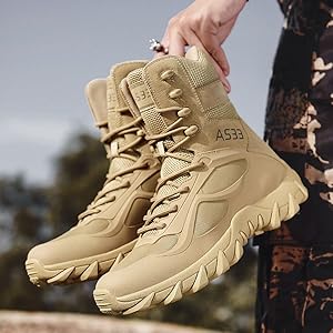 5.11  Mens Breathable Slip Resistant Army Combat Boots Desert Military Tactical Boot Lightweight Hiking Shoes Sand Color