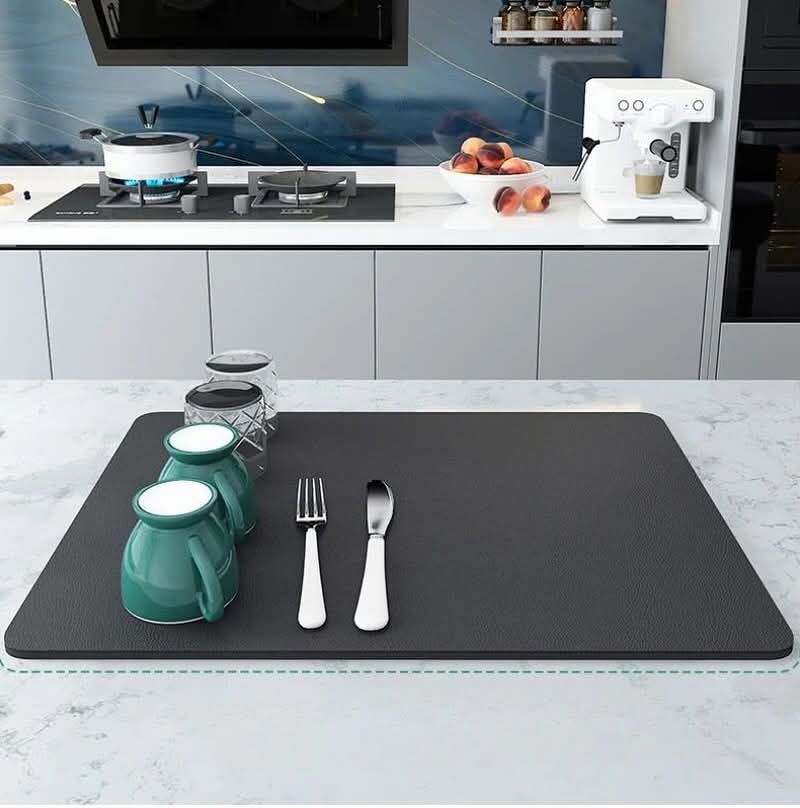 Super Absorbent Nonslip Drain Dish Drying Mat Kitchen Accessories