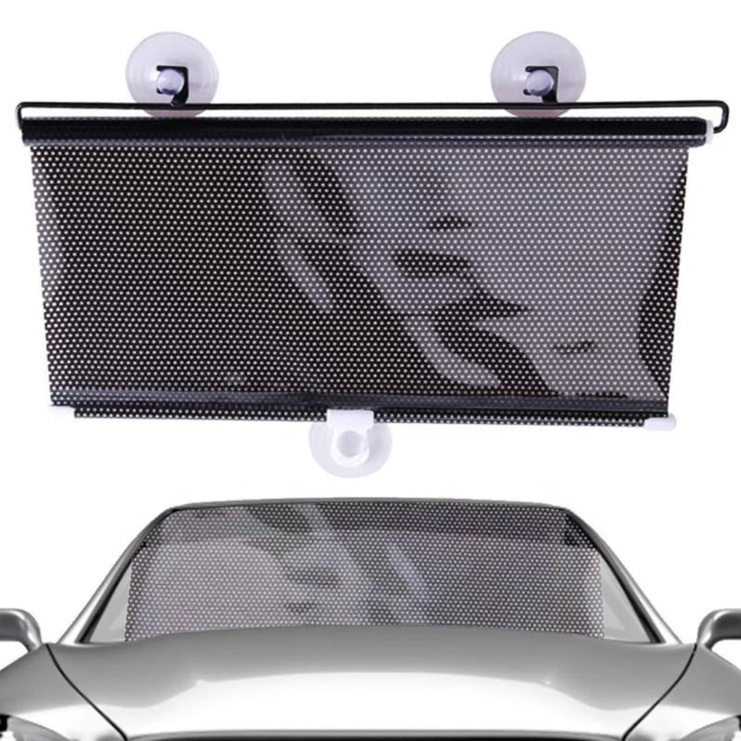 Retractable Car Windshield Sun Shade - 58x125cm Durable Aluminum Visor