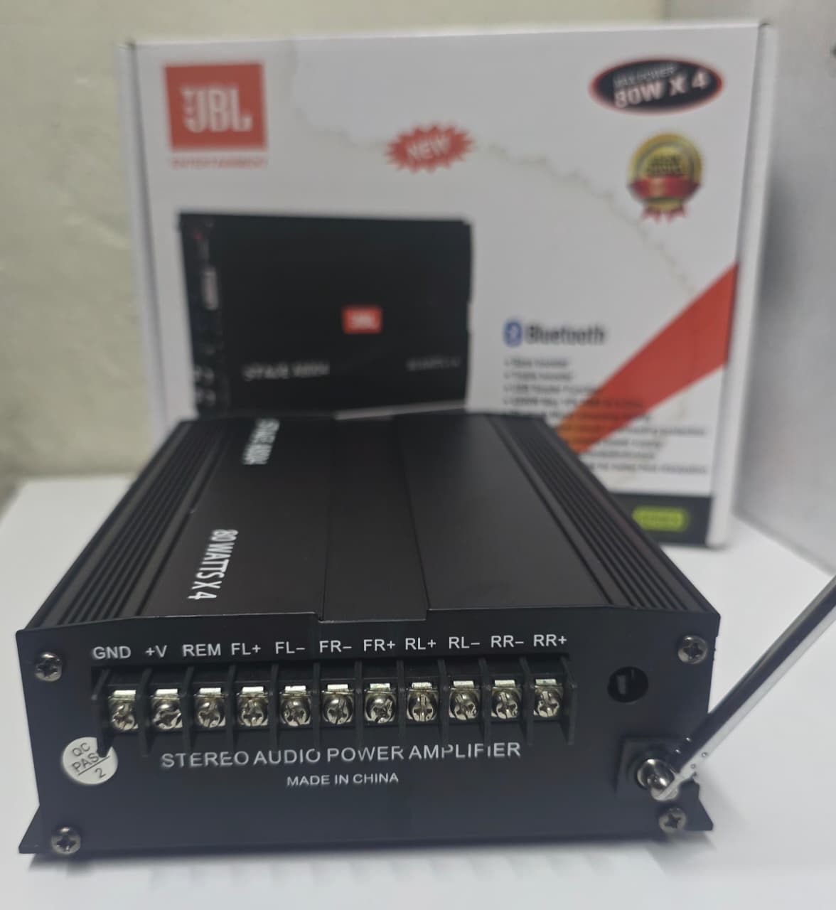 JBL Stage A8004 Car Amplifier 4-Channel Bluetooth Stereo Audio Power Amp 80W x 4 USB High Power AB Class
​