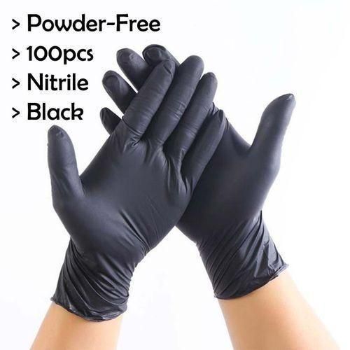 Black Nitrile Gloves 100pcs Food-Grade Disposable Powder-Free Latex-Free Gloves for Cleaning Cooking Salon & Household Use