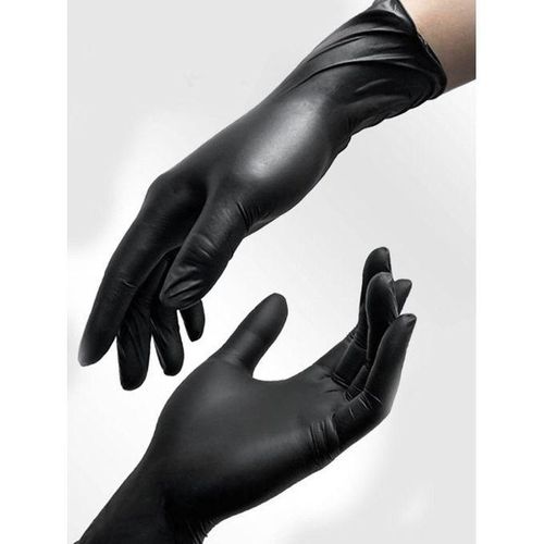 Black Nitrile Gloves 100pcs Food-Grade Disposable Powder-Free Latex-Free Gloves for Cleaning Cooking Salon & Household Use
