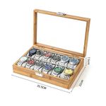 12-Slot Wooden Watch Organizer – Glass Top Jewelry & Watch Display Case