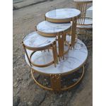 4 in 1 Executive Pure Marble Table Set Modern Living Room Coffee Table Nesting Tables Luxury Home Office Furniture Strong Durable Elegant Marble Finish