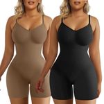 2 PCS Women's Shapewear Bodysuit Tummy Control Body Shaper Seamless Sculpting Snatched Waist Body Suit