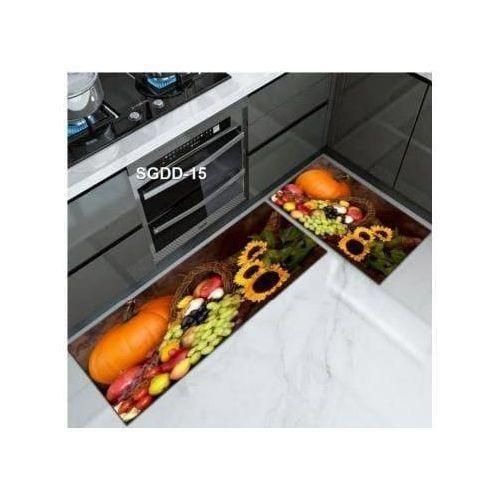 High quality HEAVY grip Rubber underside floor 2pcs set 3D kitchen mat NON SLIP
