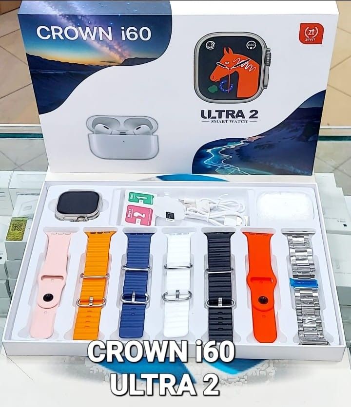CROWN i60 Ultra 2 Smart Watch with Earbuds