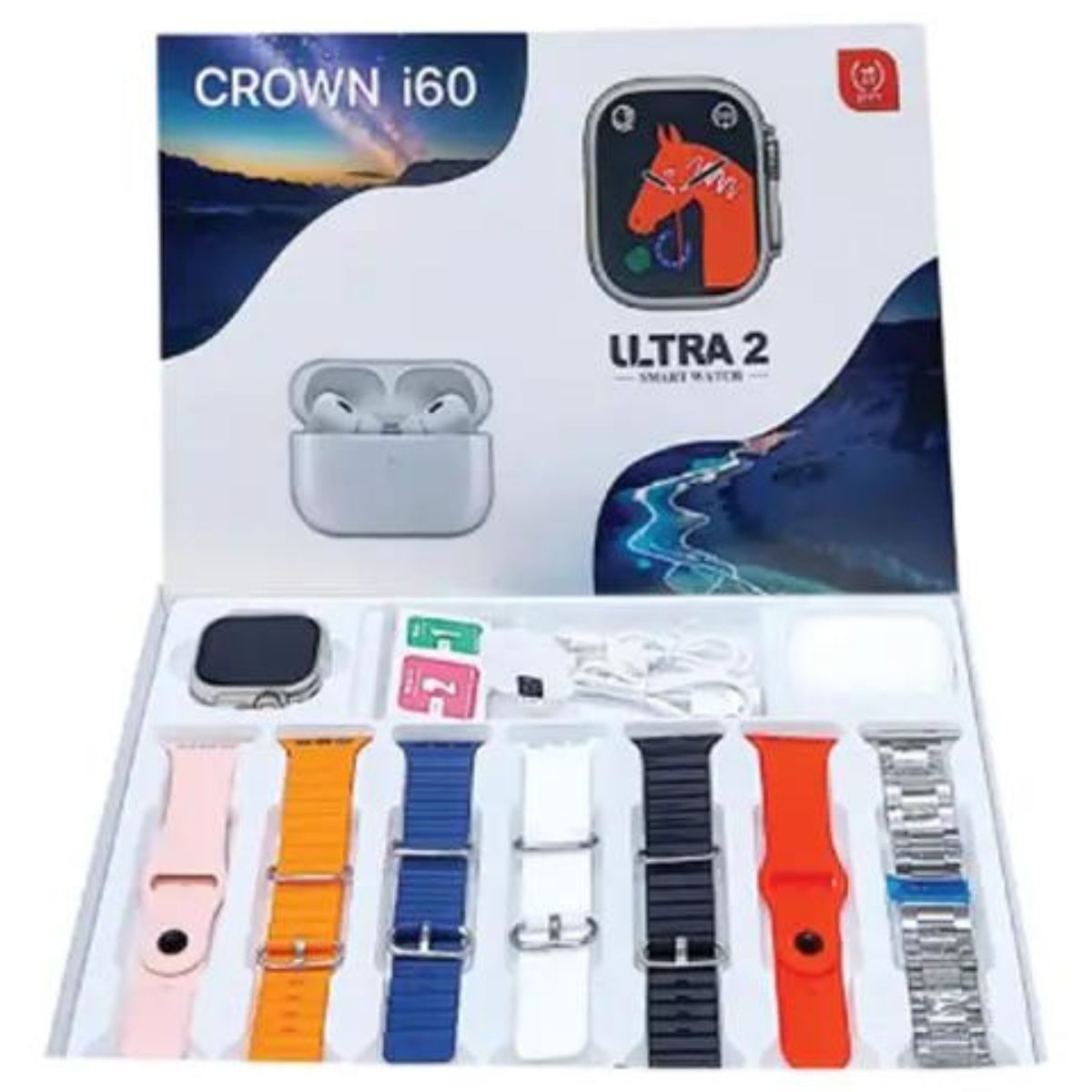CROWN i60 Ultra 2 Smart Watch with Earbuds