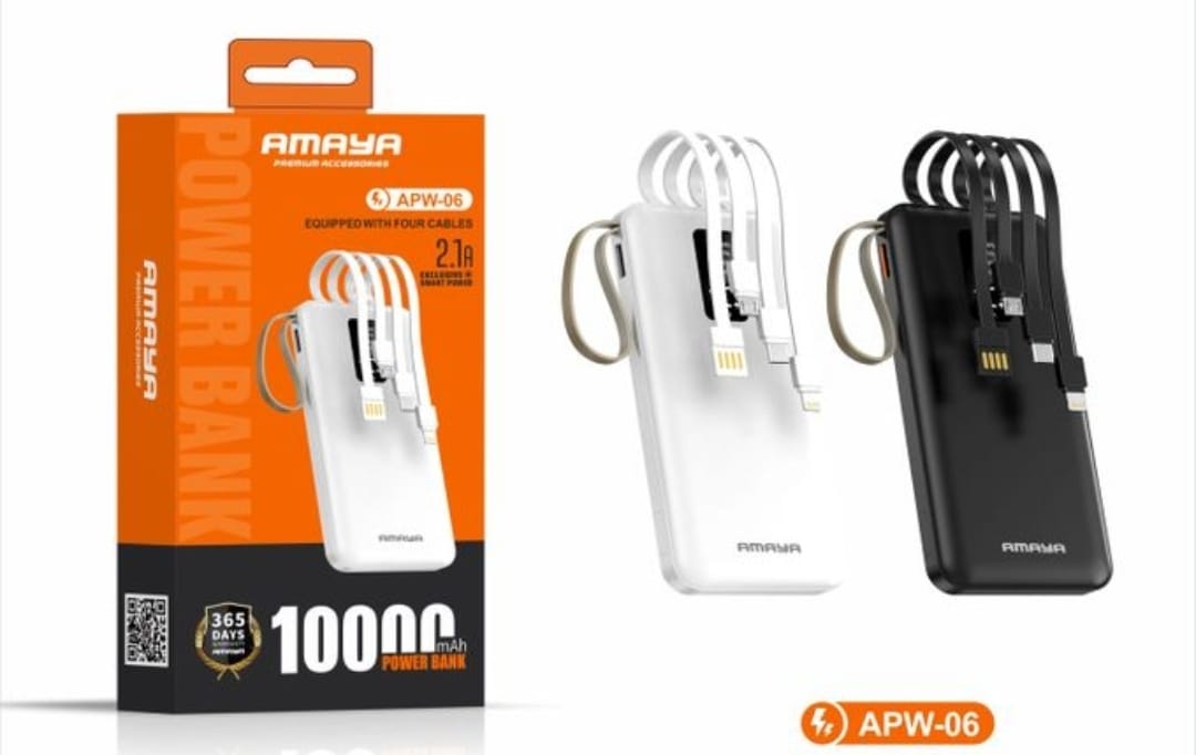 Amaya AP 06 Powerbank 10000MAH
With 3Cables
With Display