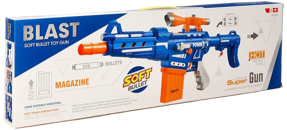 Blast soft bullet toy gun - long distance shooting +8y