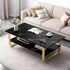 Wooden/MDF Marble Top Pattern Effect Durable Coffee Table