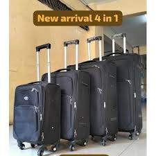 🤮CLASSY TRAVELLING🎊4 IN 1 Fabric LAXURIOUS SUITCASE BRIEFCASE TRAVEL BAG😶‍🌫️Zipper closure frame ✅ 360° easy-glide spinner wheels ✅ Telescopic handle system locks in multiple levels