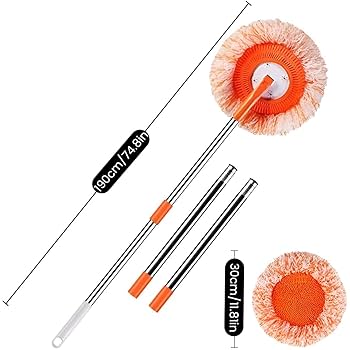 Detachable Adjustable length max 190cm mop only Heavy Duty Floor Cleaning Tool for Home, Office, Kitchen, and Wet or Dry Surfaces Easy to Store and Durable now available in orange colour