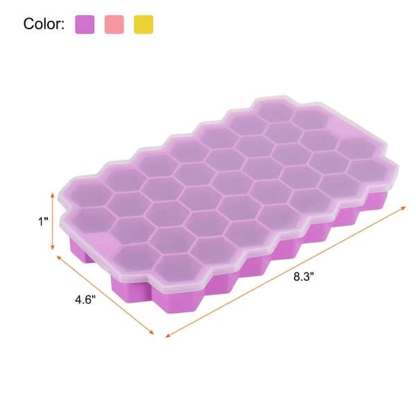 37 Grids Honeycomb Silicon Ice Cube Maker Tray Stack-able Silicone Flexible Mold Freezer Grinding Easy Release Reusable mold 37 Grids Silicon Ice Cube Maker Tray