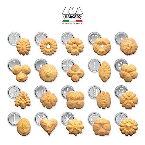Stainless Steel Cookie Press Machine with 20 Decorative Stencils and 4 Icing Tips, Deluxe Splash Cookie Press Biscuit Maker for DIY Cookies Baking Supplies
