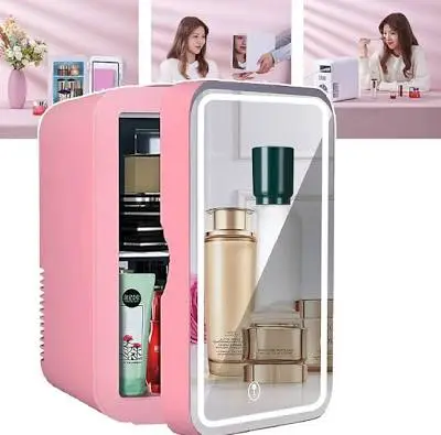 4L Portable Beauty car fridge with mirror and duo power option (car cigar DC power or AC power)portable mini skincare and beauty fridge