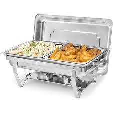 11L Double Compartment Stainless Steel Food Warmer Buffet Chafing Dish stainless steel food warmer designed for catering and buffet service.