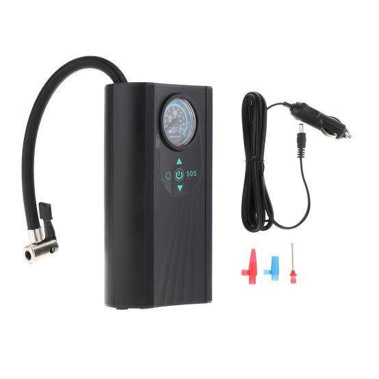 Car cigar powered portable air inflating pump a compact electric compressor designed for emergency roadside use.