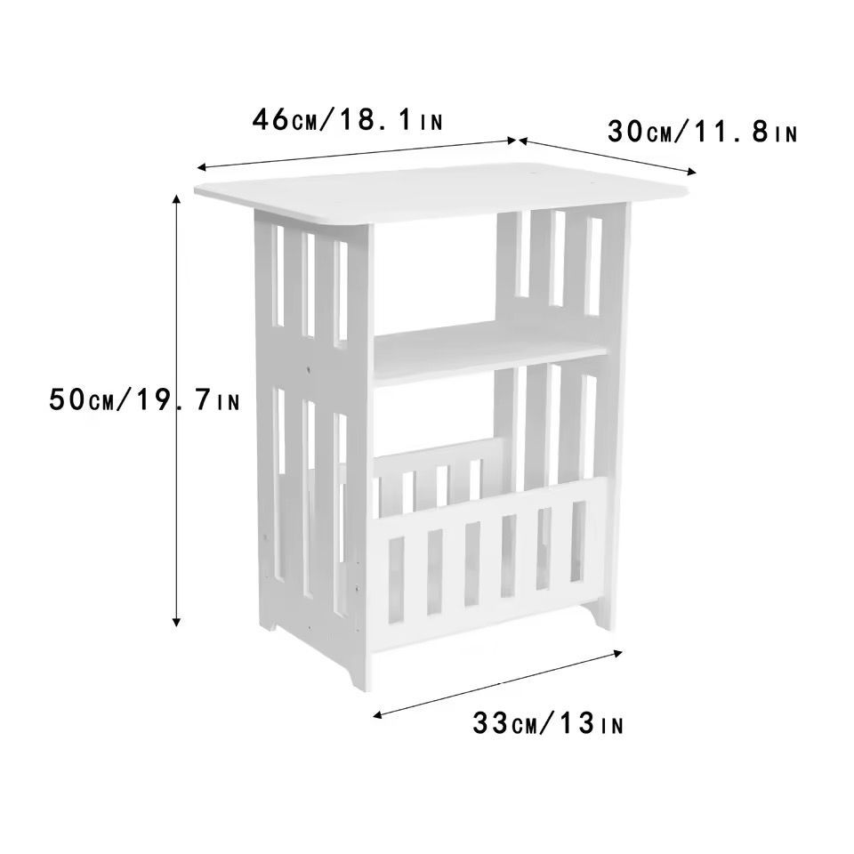 Modern Nordic Style Wooden Storage Table - Multipurpose Bedside & Living Room Organizer, Non-Waterproof Wood Material