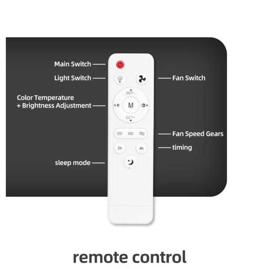 MODI 72W LED Ceiling Fan Light with Remote Control, Modern Retractable Blades, Silent Motor, 3 Color Dimmable Light , Low Noise Ceiling Fan for Bedroom Living Room Kitchen
