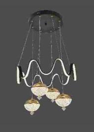 Modern and luxurios chandelier, LED chandelier with 3 lighting colors, black pendant lamp with 4 balls LED  Light, indoor lighting . (Black color)