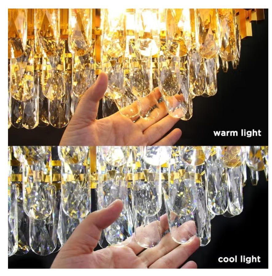 MODI Luxury Multi-Layer Crystal Chandelier, Modern Elegant Ceiling Pendant Lamp for Living Room, Dining Room & Bedroom