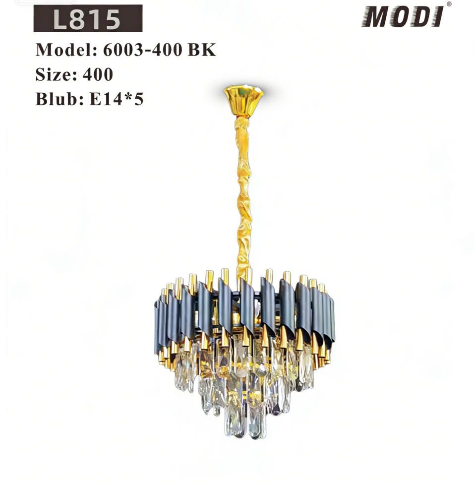 Round K9 Crystal Chandelier | Modern Chandelier Light Fixture for Hallway, Living Room, Hotel & Black Gold Chandelier - Modern Living Room Jhumar with K9 Crystal or  Tier LED Light.