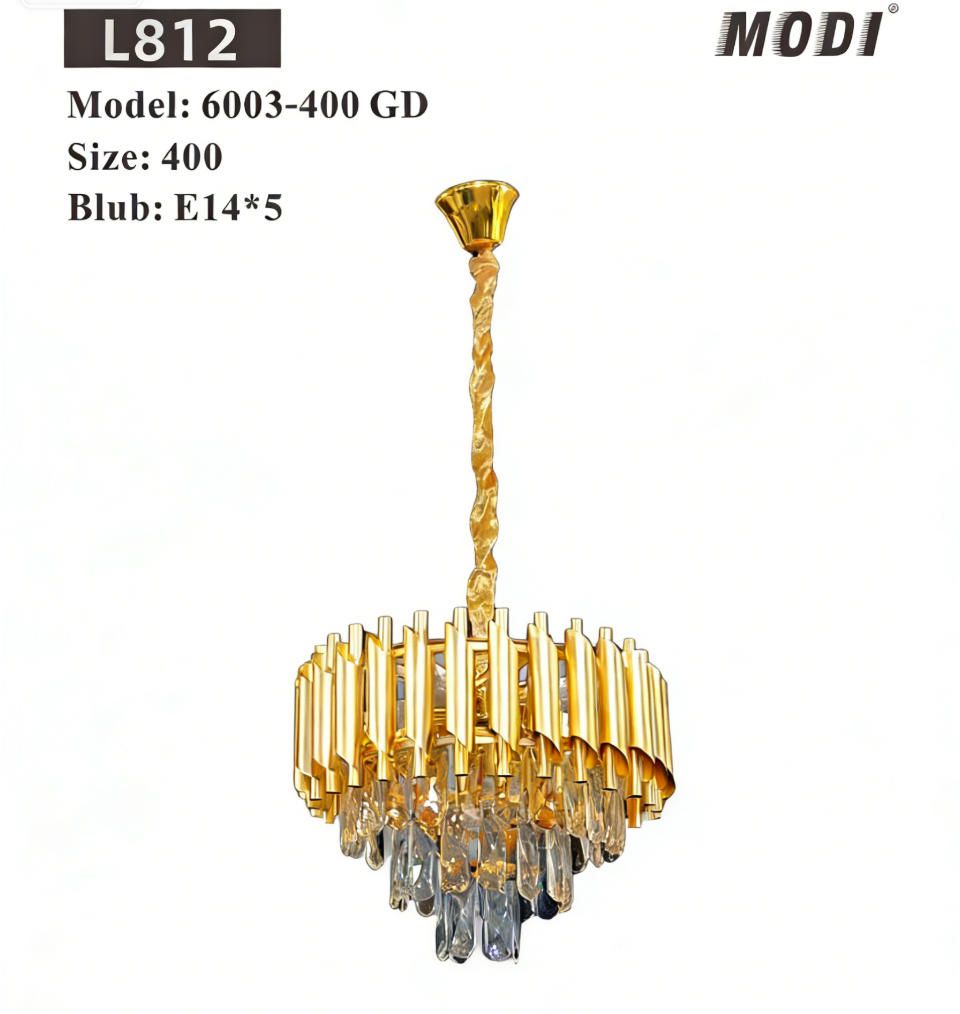 Round K9 Crystal Chandelier | Modern Chandelier Light Fixture for Hallway, Living Room, Hotel & Black Gold Chandelier - Modern Living Room Jhumar with K9 Crystal or  Tier LED Light.