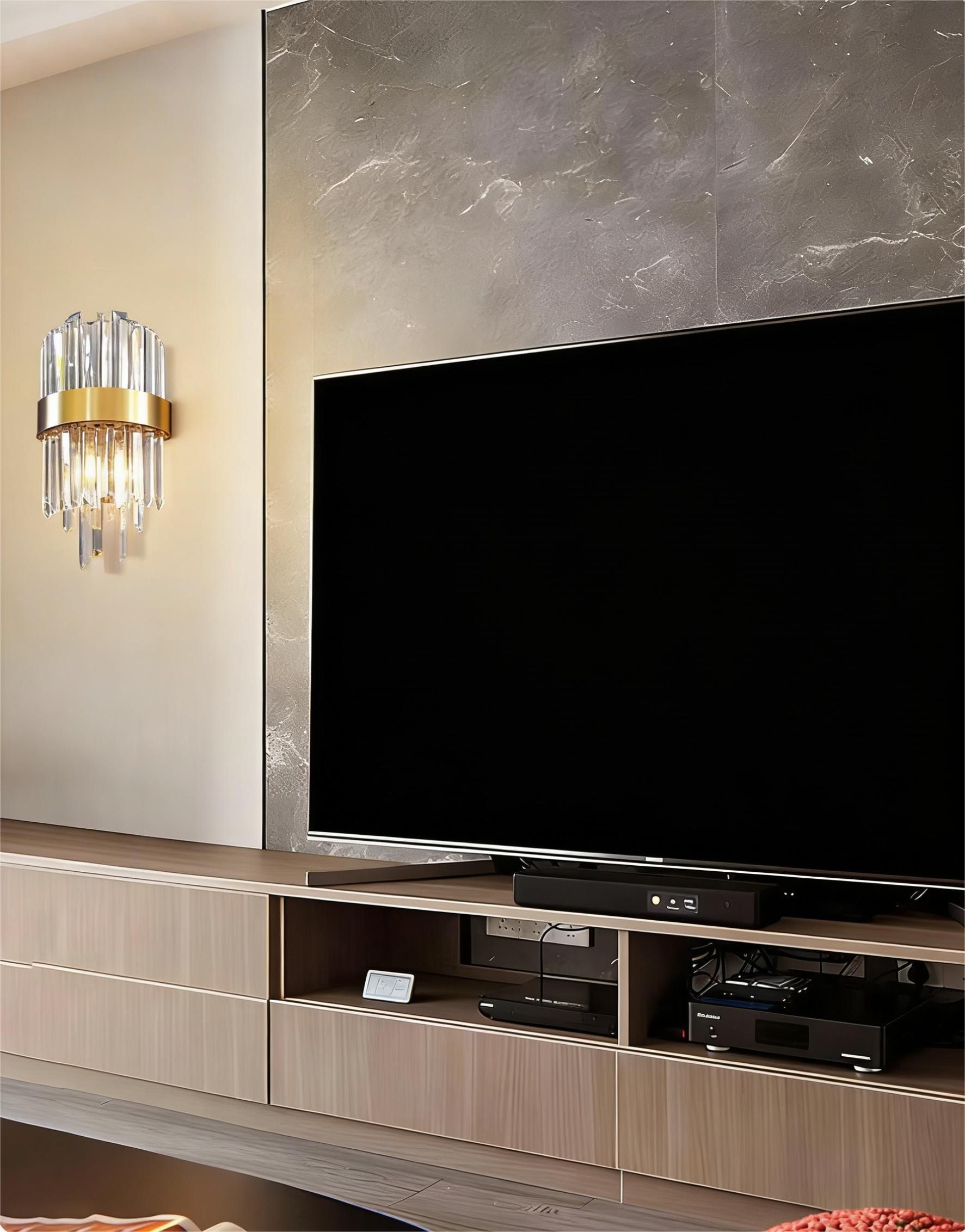 MODI Crystal Wall Lamp,Modern White Wall lamp Sconce,Luxury Creative Crystal Wall Light Fixture for Living room Bedside Hallway Stairway Corridor Lighting,2W