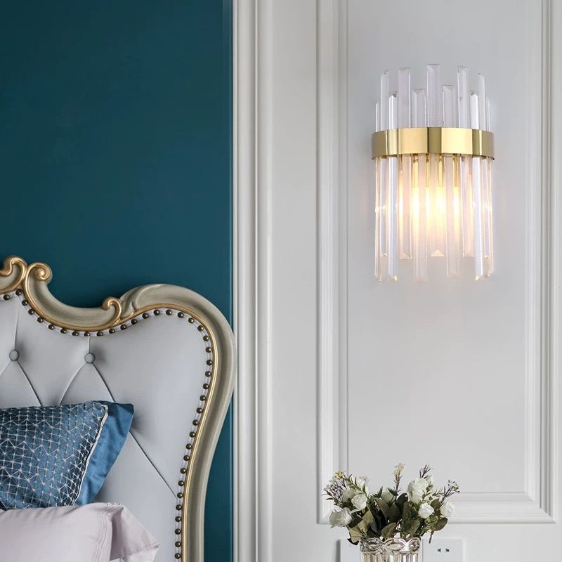 MODI Crystal Wall Lamp,Modern White Wall lamp Sconce,Luxury Creative Crystal Wall Light Fixture for Living room Bedside Hallway Stairway Corridor Lighting,2W