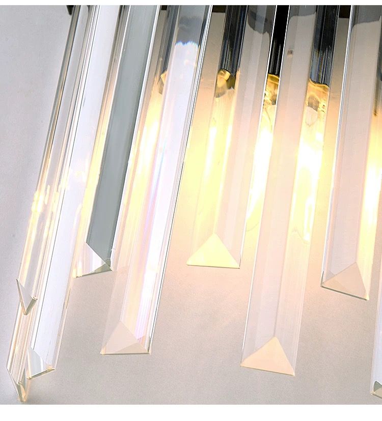 MODI Crystal Wall Lamp,Modern White Wall lamp Sconce,Luxury Creative Crystal Wall Light Fixture for Living room Bedside Hallway Stairway Corridor Lighting,2W