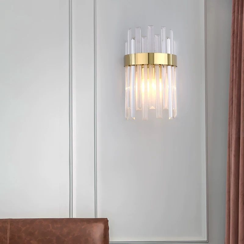 MODI Crystal Wall Lamp,Modern White Wall lamp Sconce,Luxury Creative Crystal Wall Light Fixture for Living room Bedside Hallway Stairway Corridor Lighting,2W