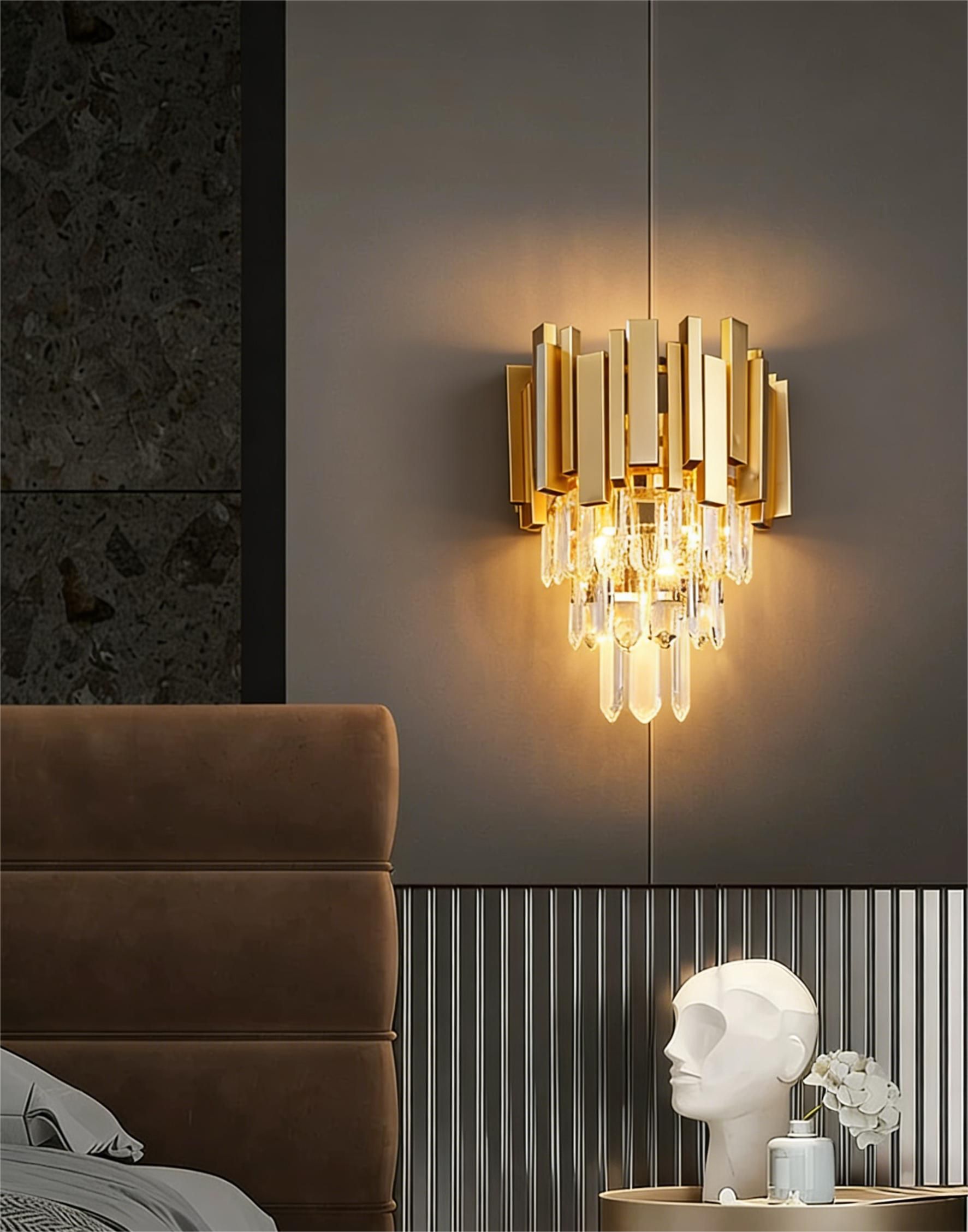 MODI Luxury Multi-Layer Crystal Chandelier, Modern Elegant Ceiling Pendant Lamp for Living Room, Dining Room & Bedroom