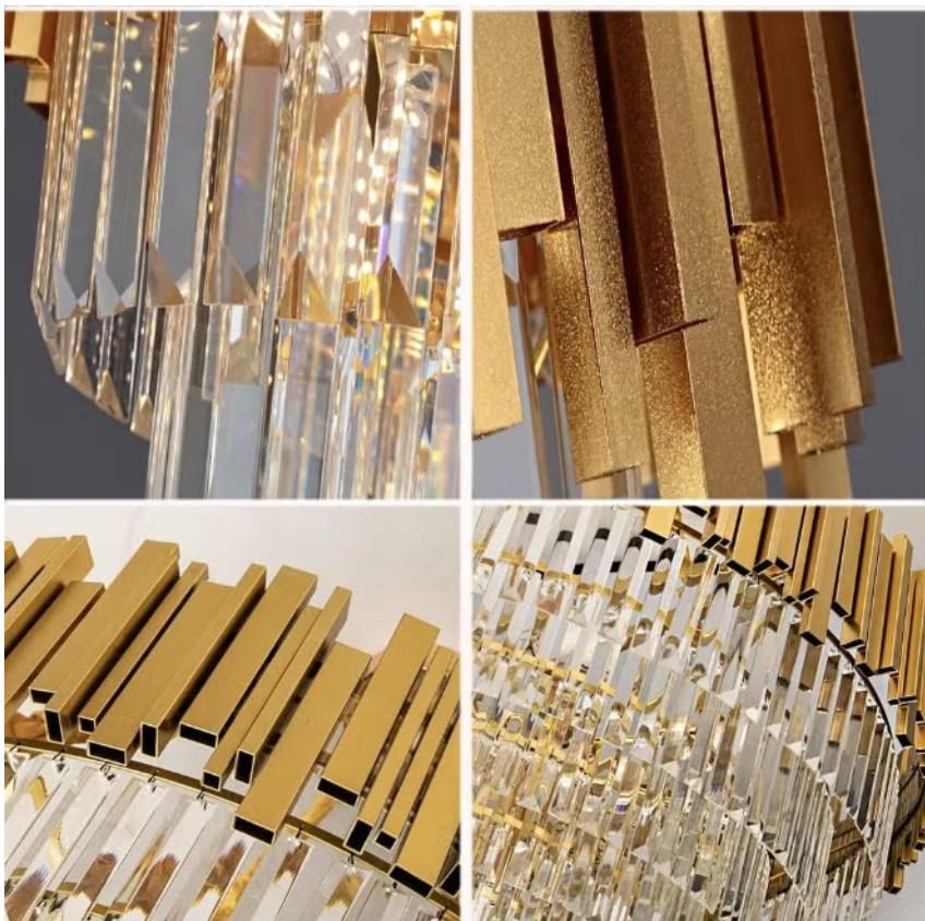 MODI Luxury Multi-Layer Crystal Chandelier, Modern Elegant Ceiling Pendant Lamp for Living Room, Dining Room & Bedroom