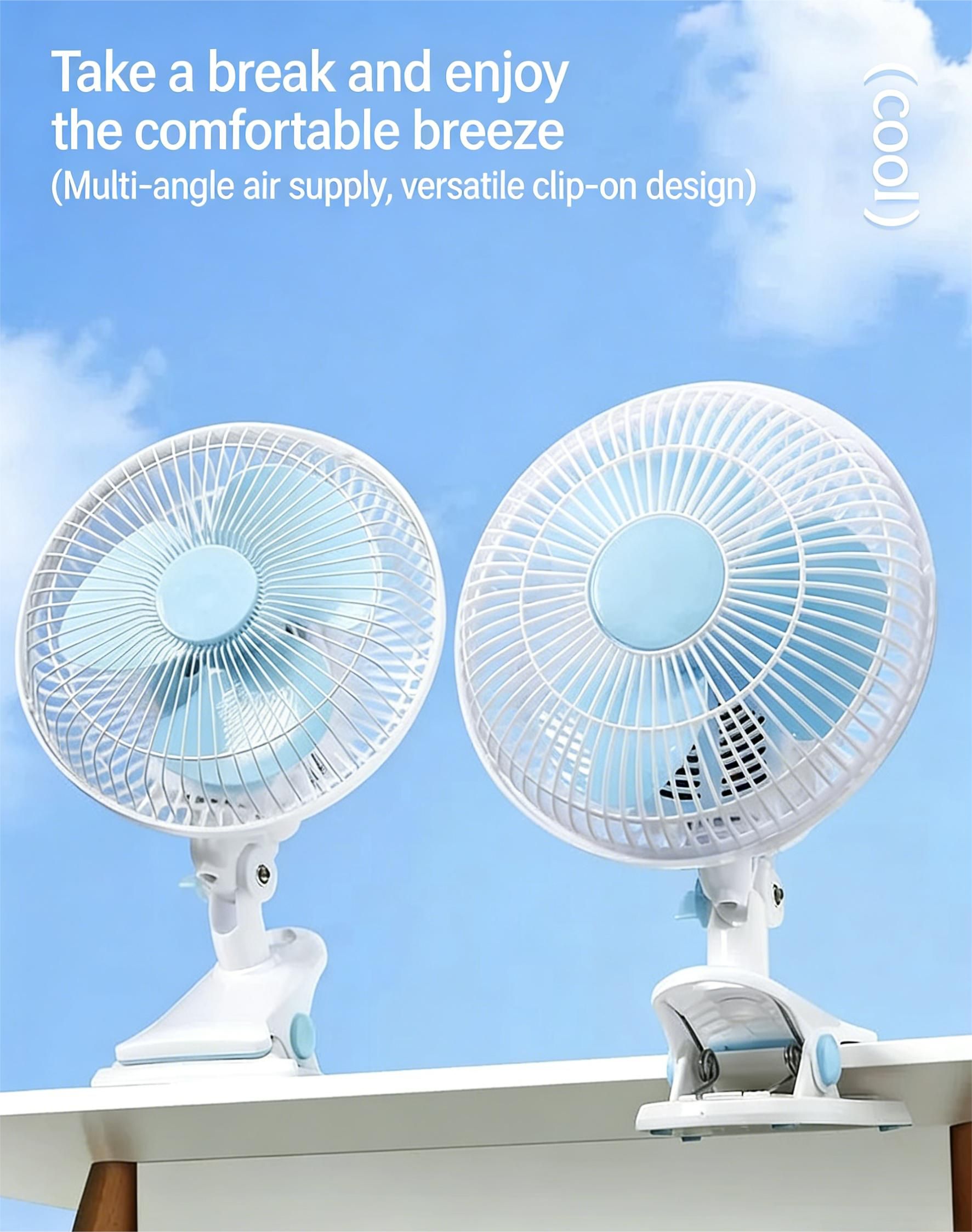 MODI 6 Inch Portable Mini Clip Fan, Super Powerful Quiet 180° Oscillating Desktop Fan for Home Office Bedroom