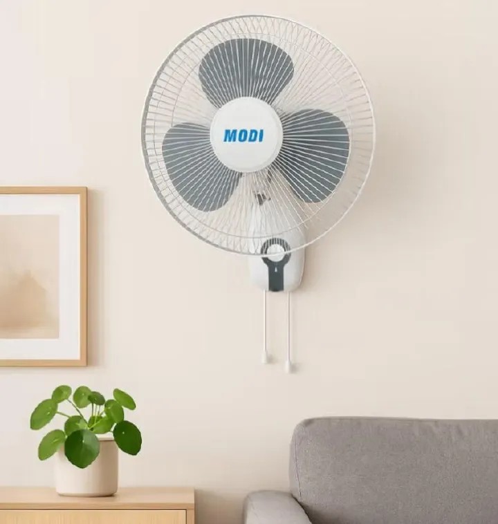 MODI 16-Inch Wall Fan 3-Speed Settings Powerful Airflow Silent Motor Oscillation & Timer Ideal for Home & Office