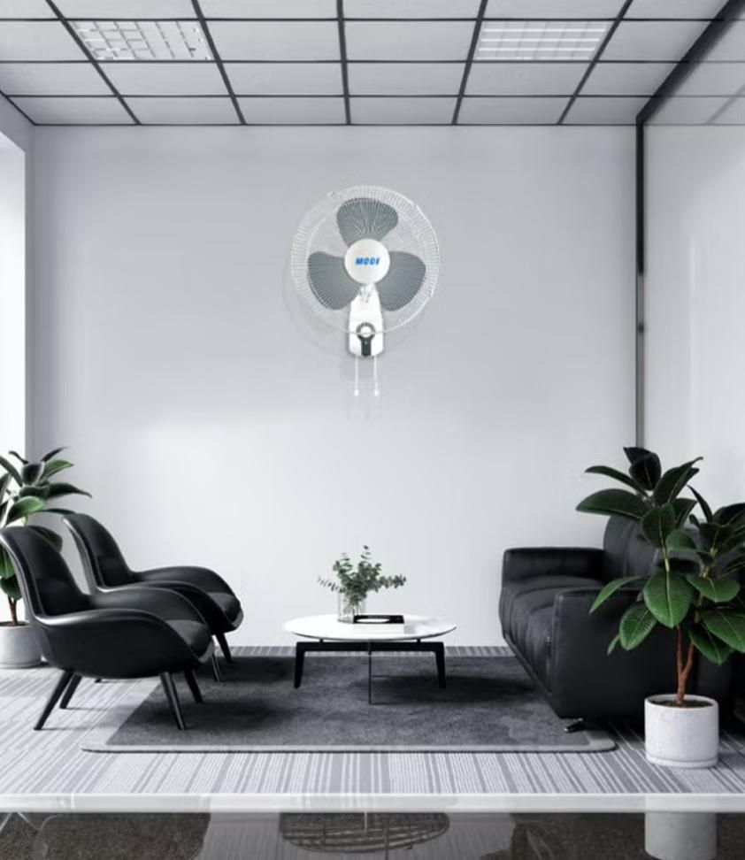 MODI 16-Inch Wall Fan 3-Speed Settings Powerful Airflow Silent Motor Oscillation & Timer Ideal for Home & Office