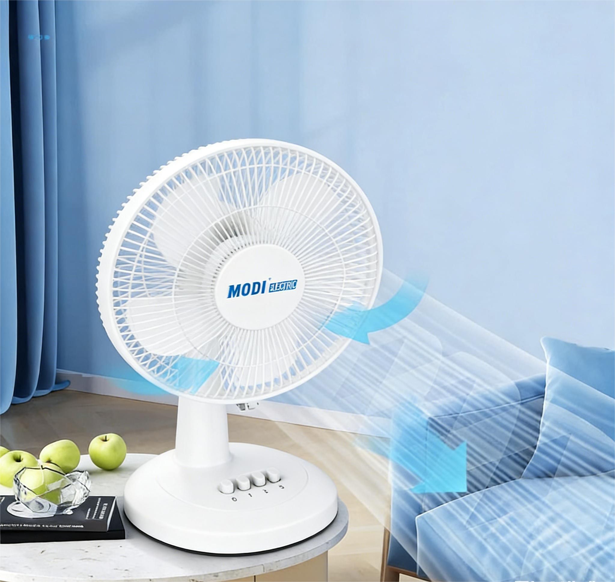 MODI 16 Inch Standing Fan, 3 Speed Quiet Oscillating Electric Floor Fan with Powerful Motor for Home Use